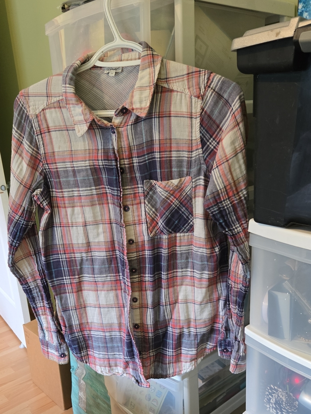 Kismet Plaid Button-Down Shirt in Red and Blue